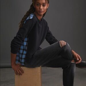 NWOT Pilcro | Anthropologie Contrast Flannel Sweatshirt